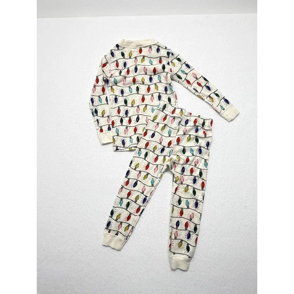 NWOT Hanna Andersson Kids 3T Christmas Lights Organic Cotton Pajama Set 90cm New